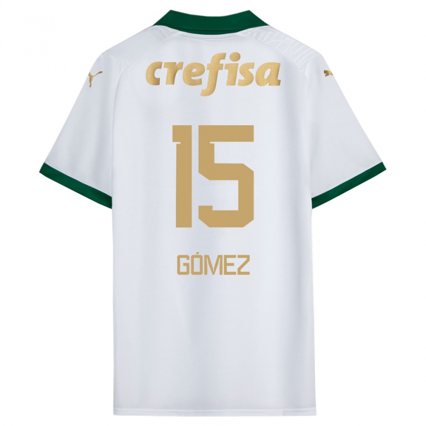 Niño Camiseta Gustavo Gomez #15 Blanco Verde 2ª Equipación 2024/25 La Camisa Chile