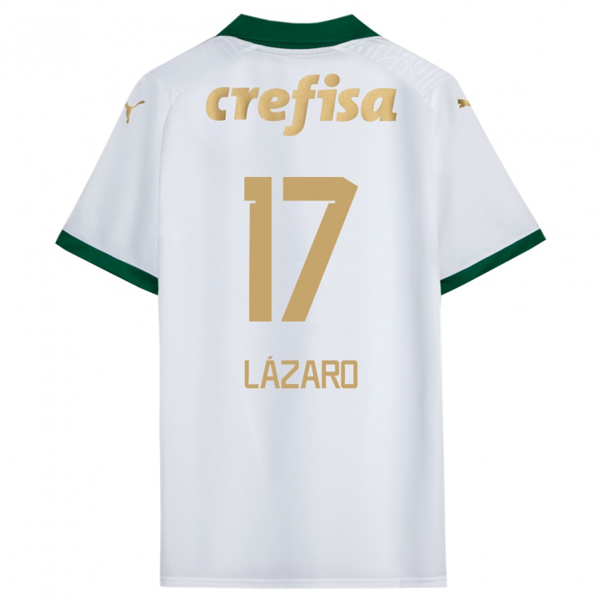 Niño Camiseta Lazaro #17 Blanco Verde 2ª Equipación 2024/25 La Camisa Chile