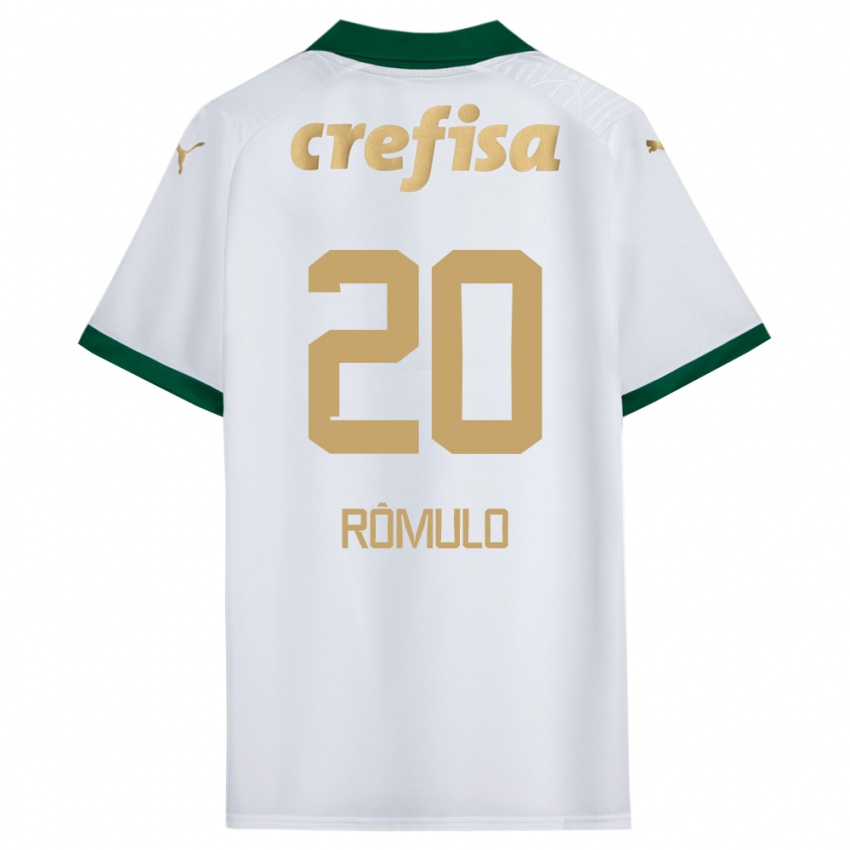 Niño Camiseta Rômulo #20 Blanco Verde 2ª Equipación 2024/25 La Camisa Chile