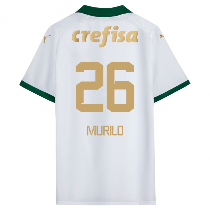 Niño Camiseta Murilo #26 Blanco Verde 2ª Equipación 2024/25 La Camisa Chile