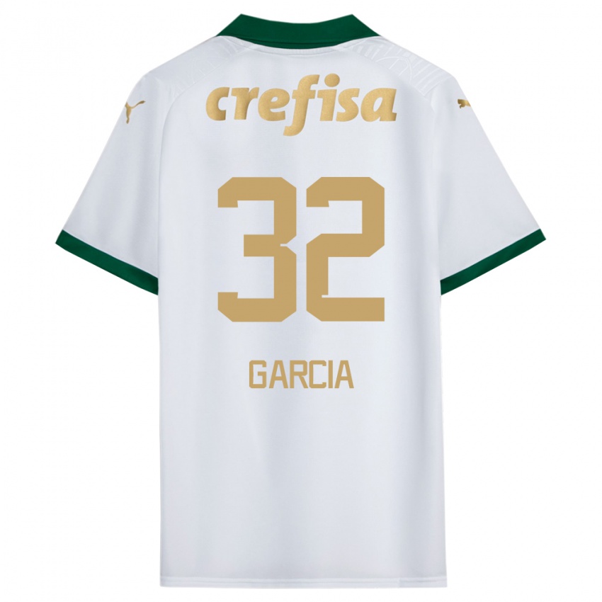 Niño Camiseta Garcia #32 Blanco Verde 2ª Equipación 2024/25 La Camisa Chile