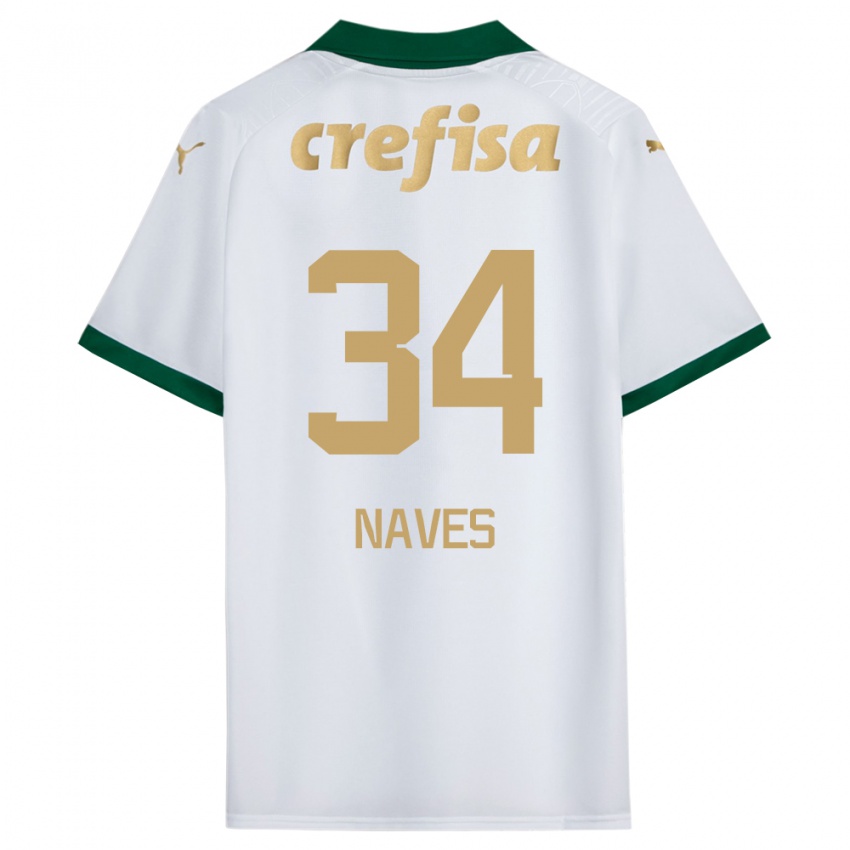 Niño Camiseta Naves #34 Blanco Verde 2ª Equipación 2024/25 La Camisa Chile