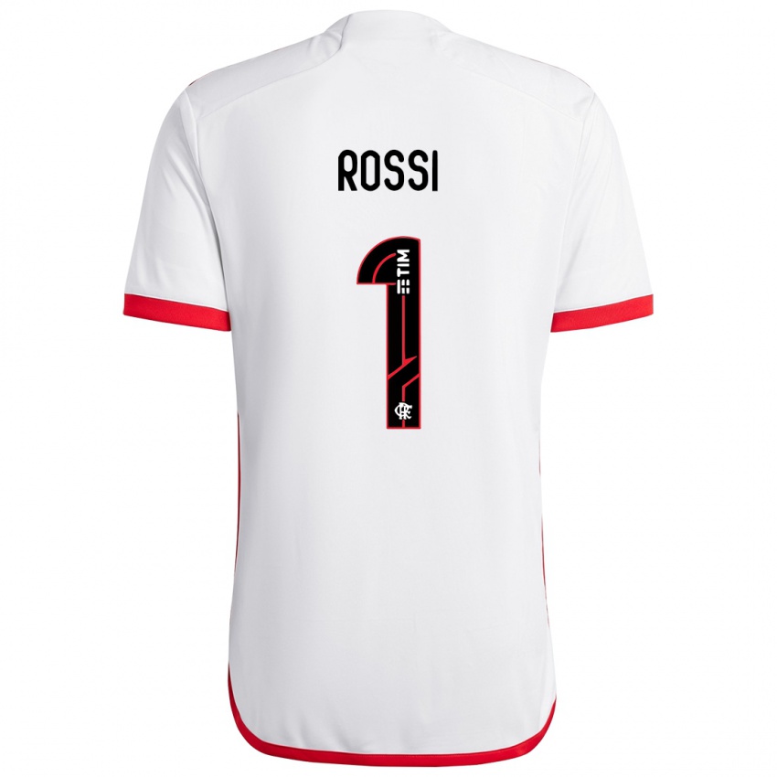 Niño Camiseta Agustin Rossi #1 Blanco Rojo 2ª Equipación 2024/25 La Camisa Chile