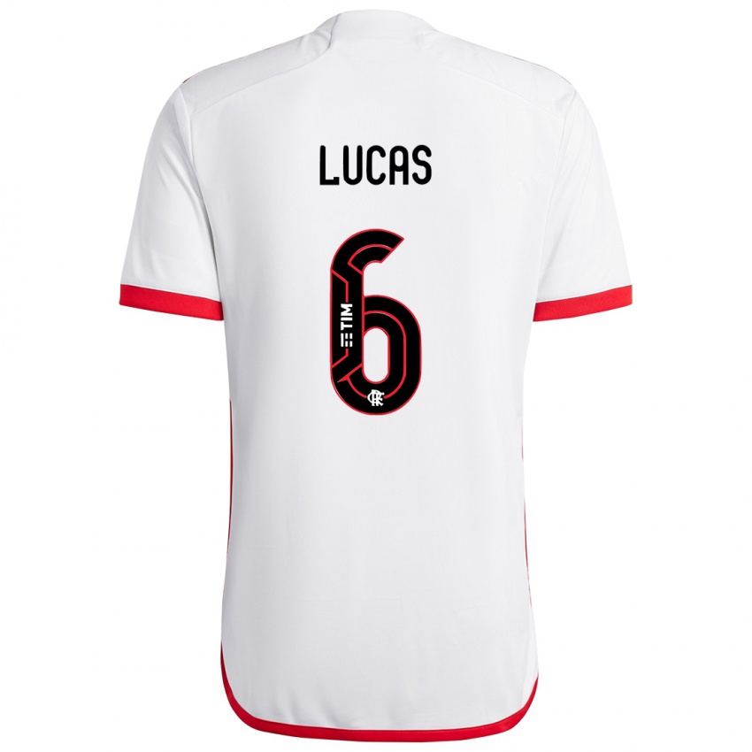 Niño Camiseta Ayrton Lucas #6 Blanco Rojo 2ª Equipación 2024/25 La Camisa Chile