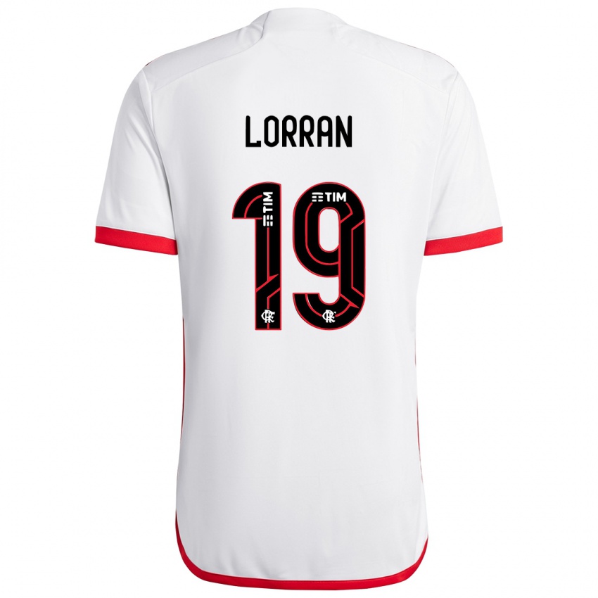 Niño Camiseta Lorran #19 Blanco Rojo 2ª Equipación 2024/25 La Camisa Chile