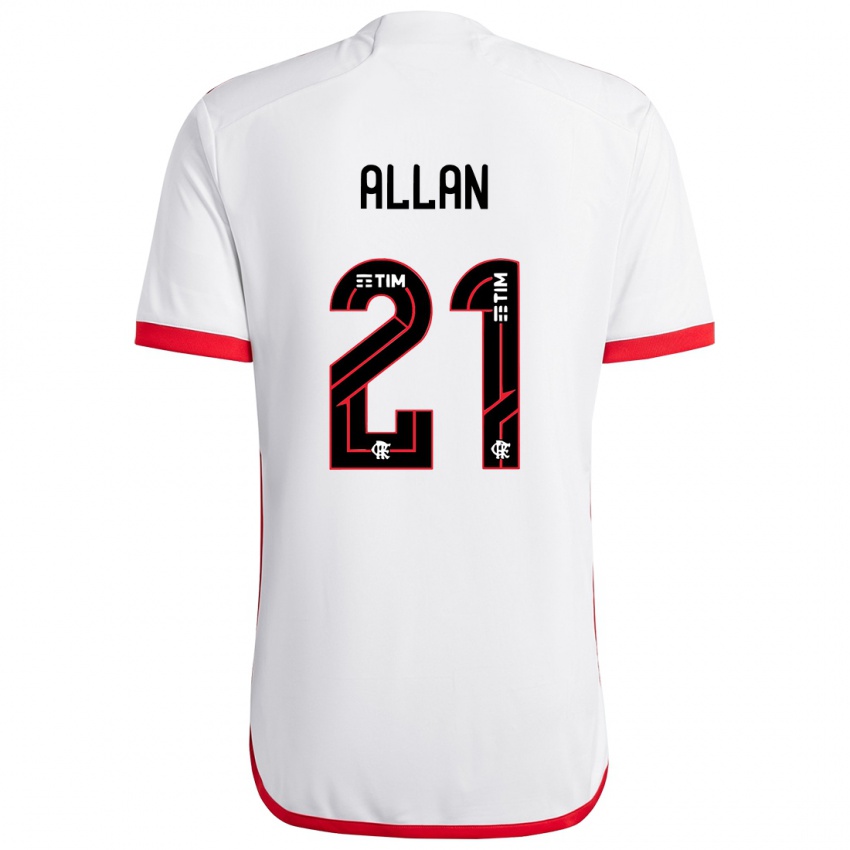 Niño Camiseta Allan #21 Blanco Rojo 2ª Equipación 2024/25 La Camisa Chile