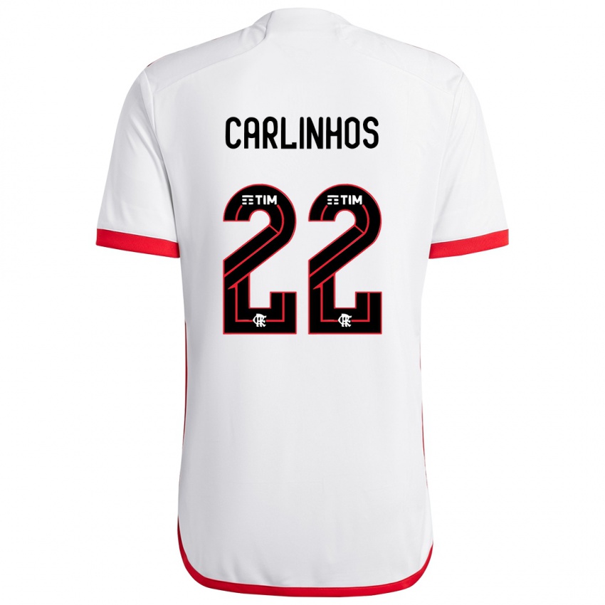 Niño Camiseta Carlinhos #22 Blanco Rojo 2ª Equipación 2024/25 La Camisa Chile