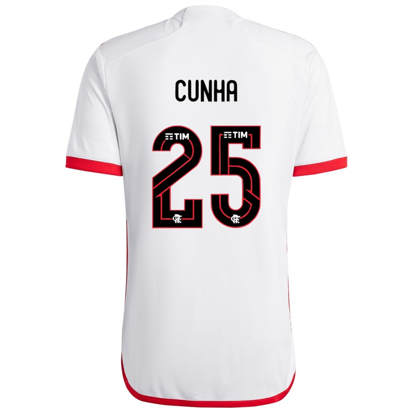 Niño Camiseta Matheus Cunha #25 Blanco Rojo 2ª Equipación 2024/25 La Camisa Chile