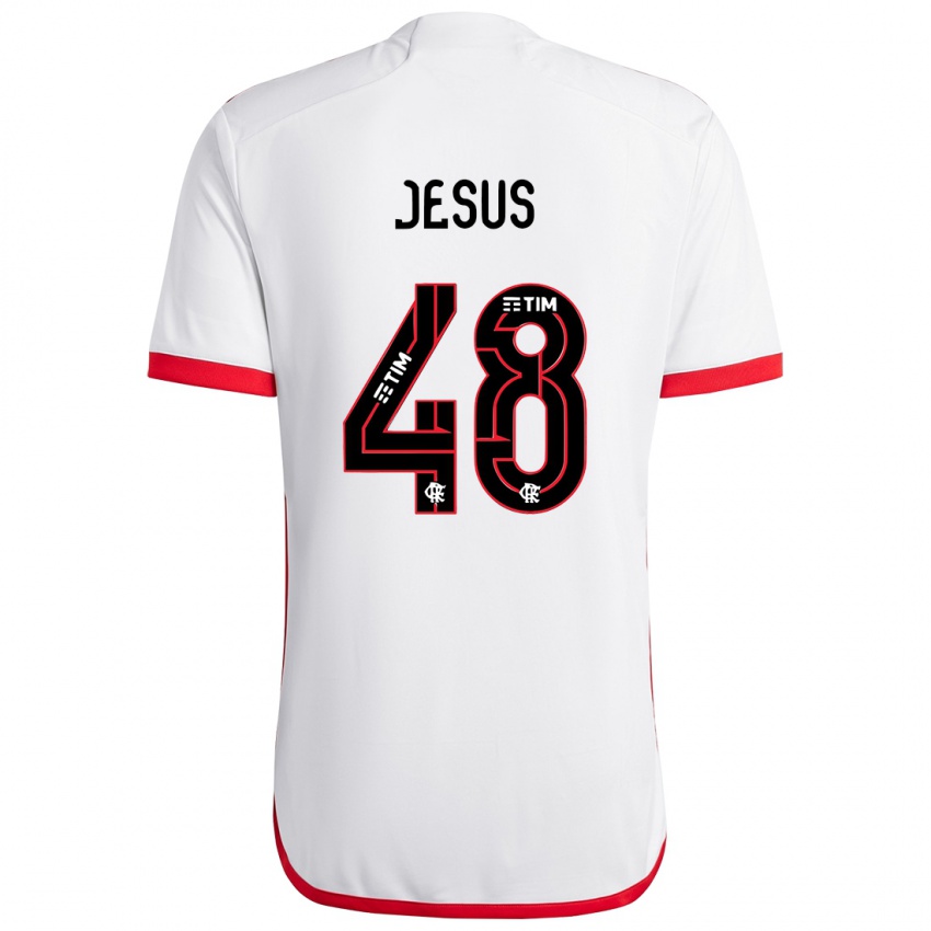 Niño Camiseta Igor Jesus #48 Blanco Rojo 2ª Equipación 2024/25 La Camisa Chile