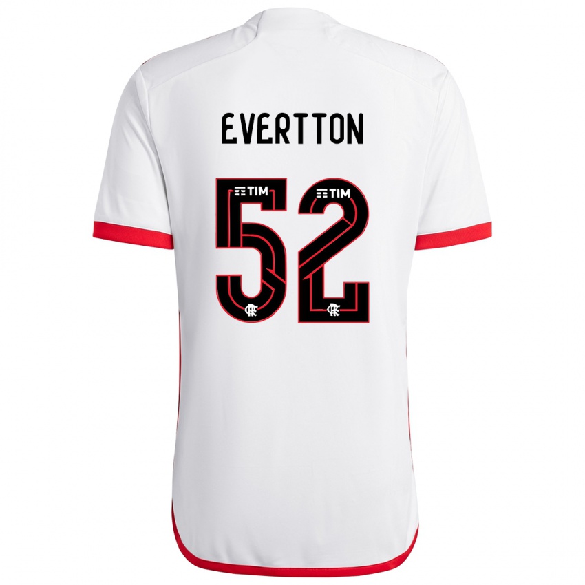 Niño Camiseta Evertton #52 Blanco Rojo 2ª Equipación 2024/25 La Camisa Chile