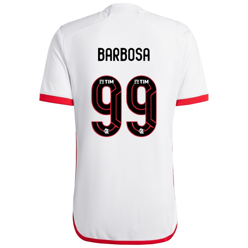 Niño Camiseta Gabriel Barbosa #99 Blanco Rojo 2ª Equipación 2024/25 La Camisa Chile