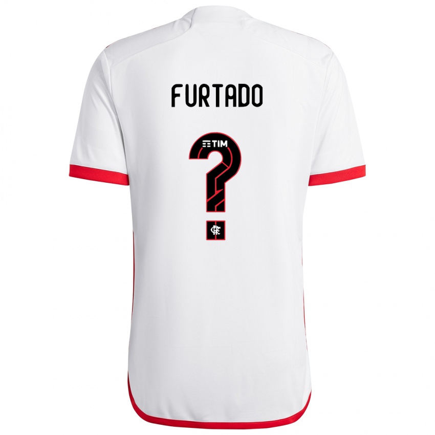 Niño Camiseta Lucas Furtado #0 Blanco Rojo 2ª Equipación 2024/25 La Camisa Chile