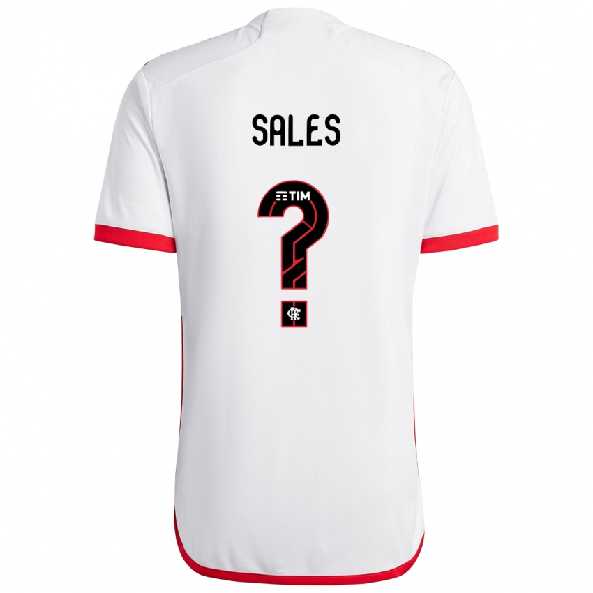 Niño Camiseta Daniel Sales #0 Blanco Rojo 2ª Equipación 2024/25 La Camisa Chile