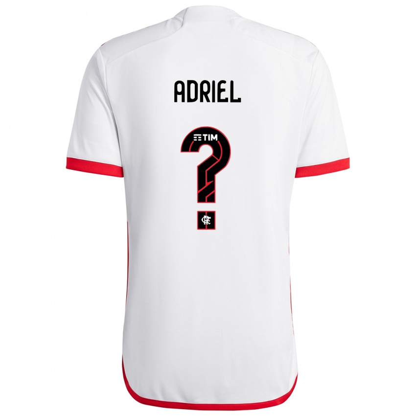 Niño Camiseta Adriel #0 Blanco Rojo 2ª Equipación 2024/25 La Camisa Chile