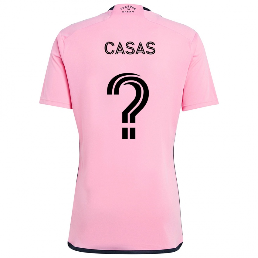 Hombre Camiseta André Casas #0 Rosa 1ª Equipación 2024/25 La Camisa Chile