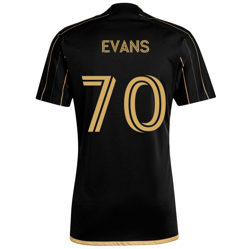 Hombre Camiseta Matthew Evans #70 Oro Negro 1ª Equipación 2024/25 La Camisa Chile