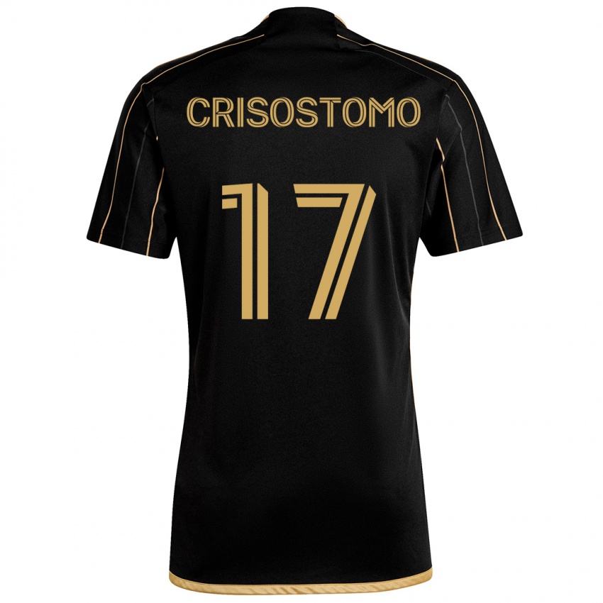 Hombre Camiseta Danny Crisostomo #17 Oro Negro 1ª Equipación 2024/25 La Camisa Chile