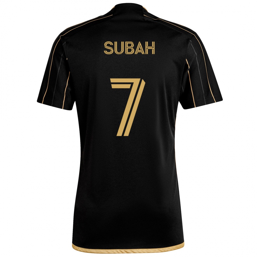 Hombre Camiseta Yekeson Subah #7 Oro Negro 1ª Equipación 2024/25 La Camisa Chile