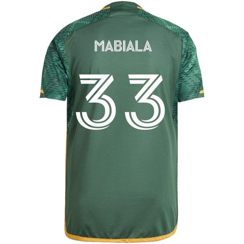 Hombre Camiseta Larrys Mabiala #33 Verde Naranja 1ª Equipación 2024/25 La Camisa Chile