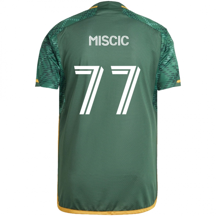 Hombre Camiseta Selmir Miscic #77 Verde Naranja 1ª Equipación 2024/25 La Camisa Chile