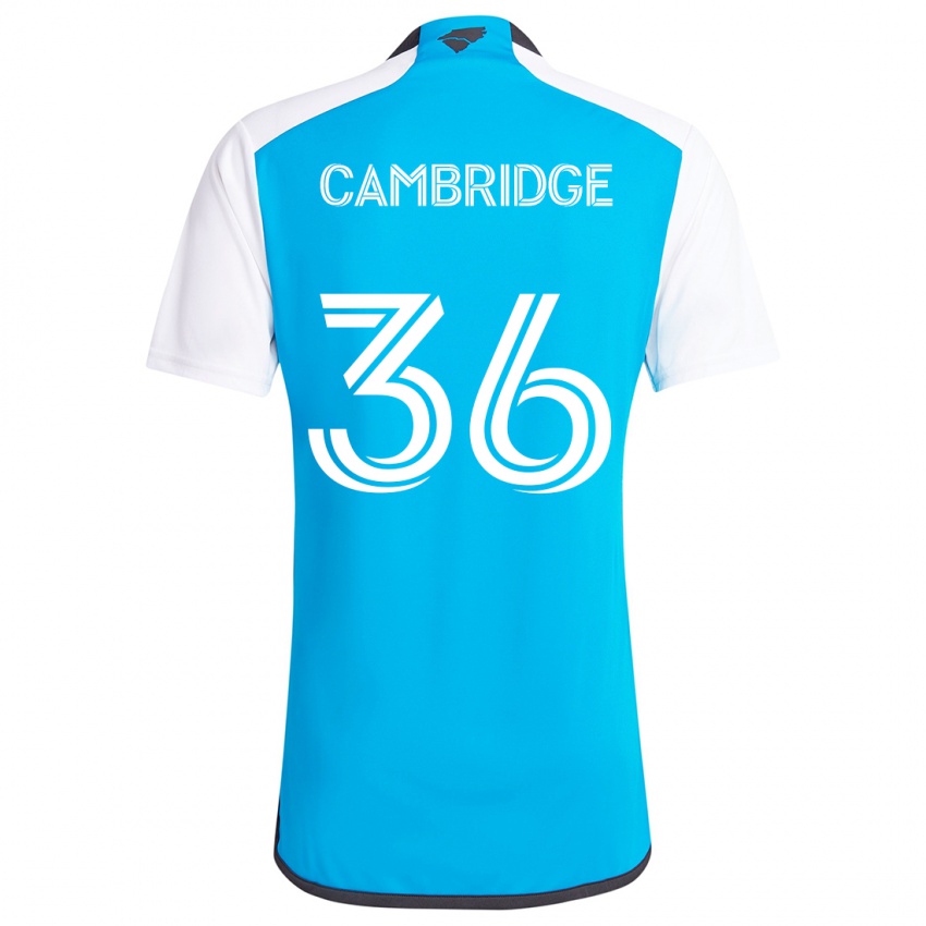 Hombre Camiseta Brandon Cambridge #36 Azul Blanco 1ª Equipación 2024/25 La Camisa Chile