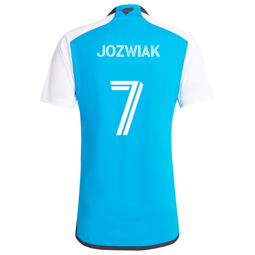 Hombre Camiseta Kamil Józwiak #7 Azul Blanco 1ª Equipación 2024/25 La Camisa Chile