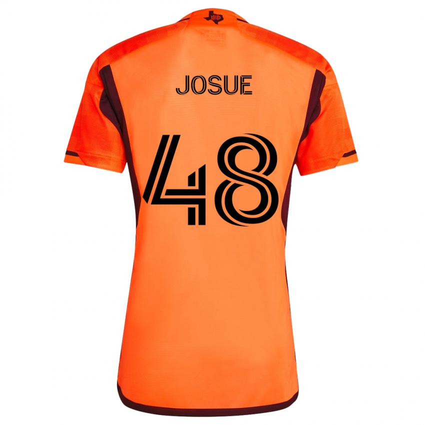 Hombre Camiseta Josué #48 Naranja Negro 1ª Equipación 2024/25 La Camisa Chile