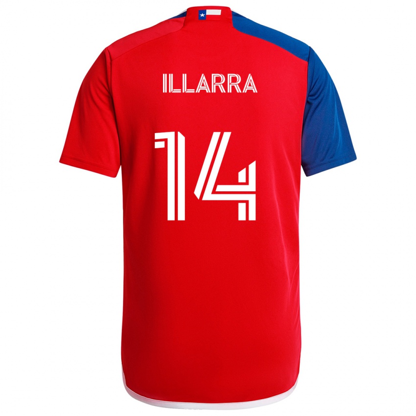 Hombre Camiseta Asier Illarramendi #14 Azul Rojo 1ª Equipación 2024/25 La Camisa Chile