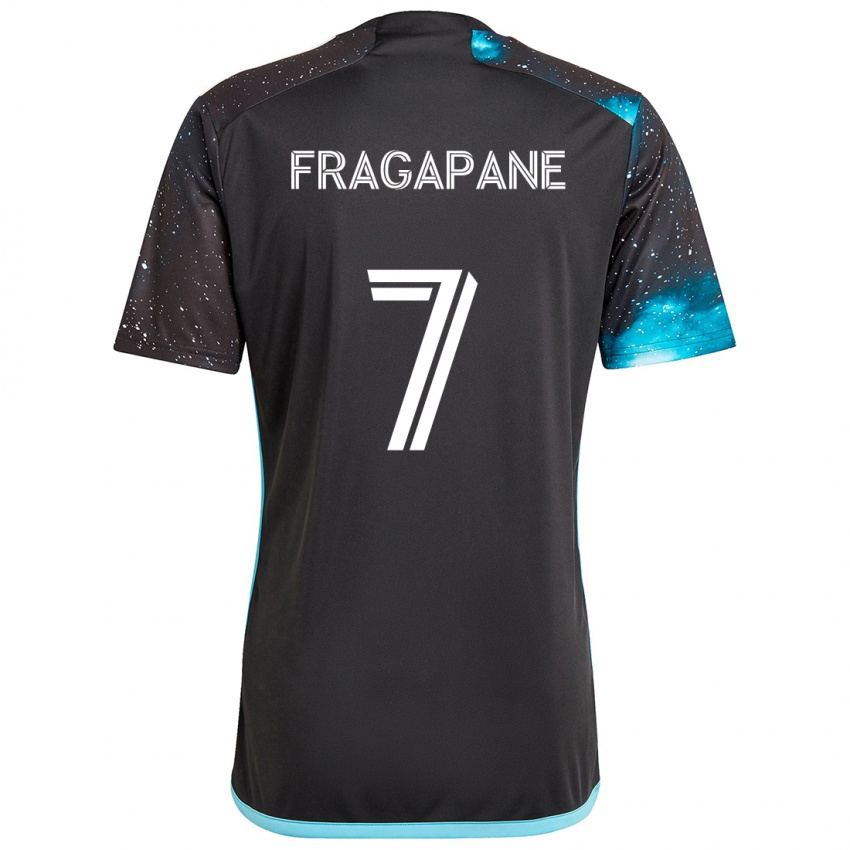 Hombre Camiseta Franco Fragapane #7 Azul Negro 1ª Equipación 2024/25 La Camisa Chile