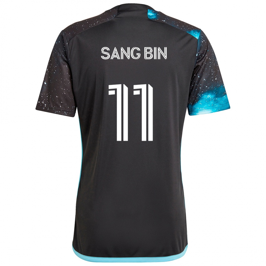 Hombre Camiseta Sang-Bin Jeong #11 Azul Negro 1ª Equipación 2024/25 La Camisa Chile