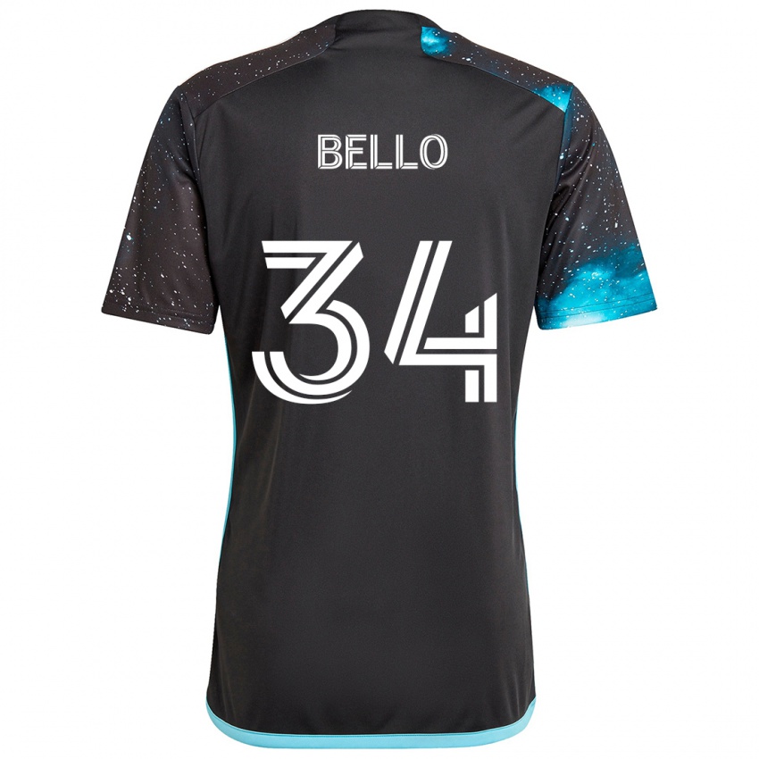 Hombre Camiseta Zaydan Bello #34 Azul Negro 1ª Equipación 2024/25 La Camisa Chile