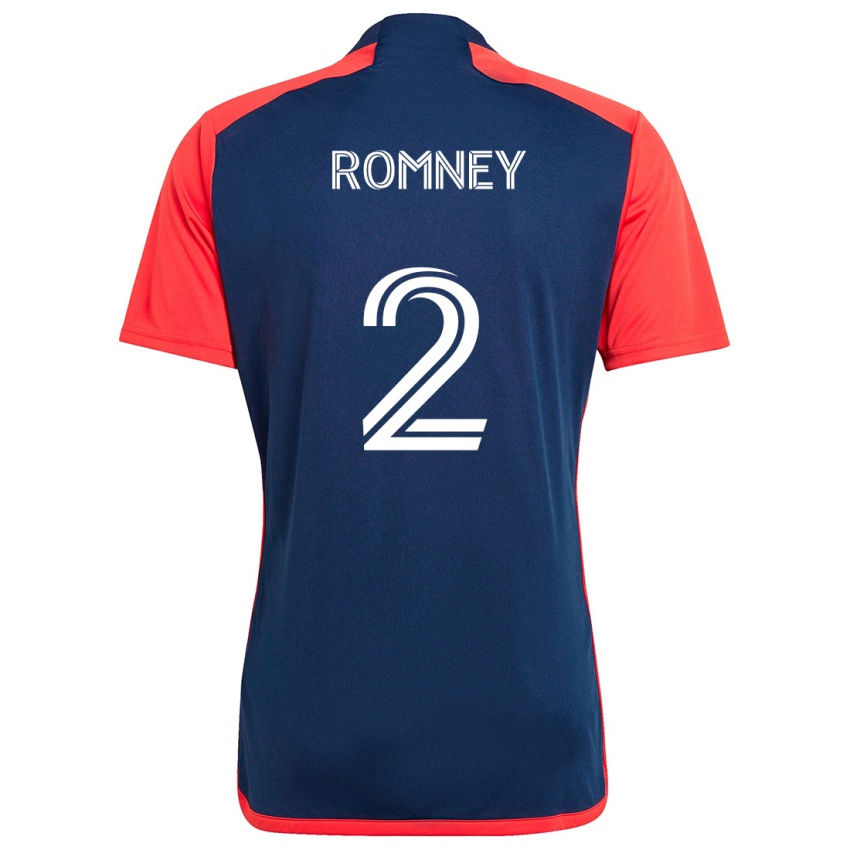 Hombre Camiseta Dave Romney #2 Azul Rojo 1ª Equipación 2024/25 La Camisa Chile