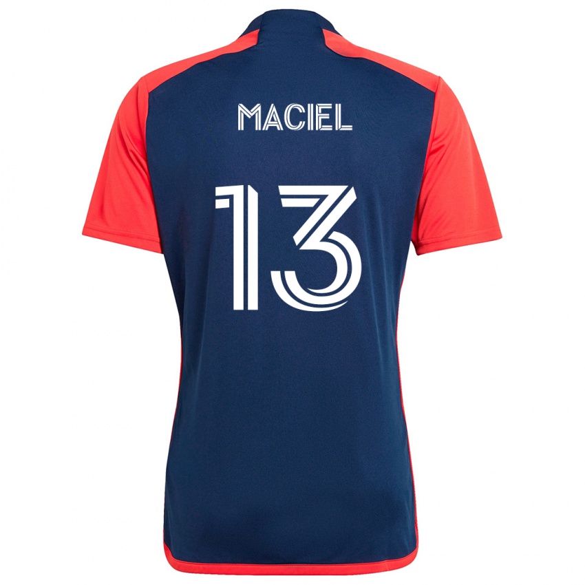 Hombre Camiseta Maciel #13 Azul Rojo 1ª Equipación 2024/25 La Camisa Chile