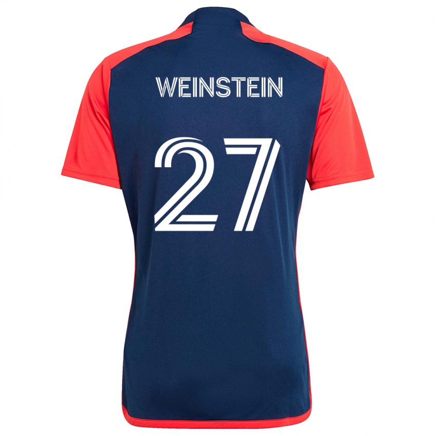 Hombre Camiseta Max Weinstein #27 Azul Rojo 1ª Equipación 2024/25 La Camisa Chile