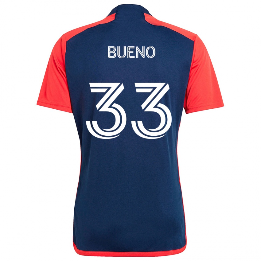 Hombre Camiseta Brandonn Bueno #33 Azul Rojo 1ª Equipación 2024/25 La Camisa Chile