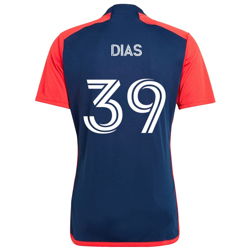 Hombre Camiseta Marcos Dias #39 Azul Rojo 1ª Equipación 2024/25 La Camisa Chile