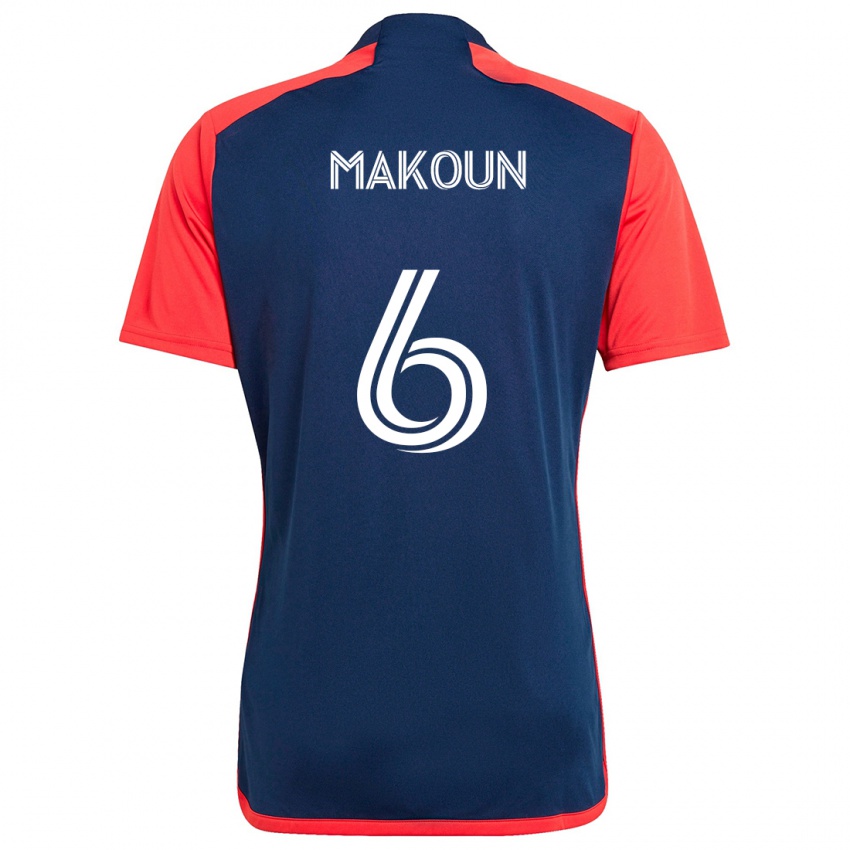 Hombre Camiseta Christian Makoun #6 Azul Rojo 1ª Equipación 2024/25 La Camisa Chile