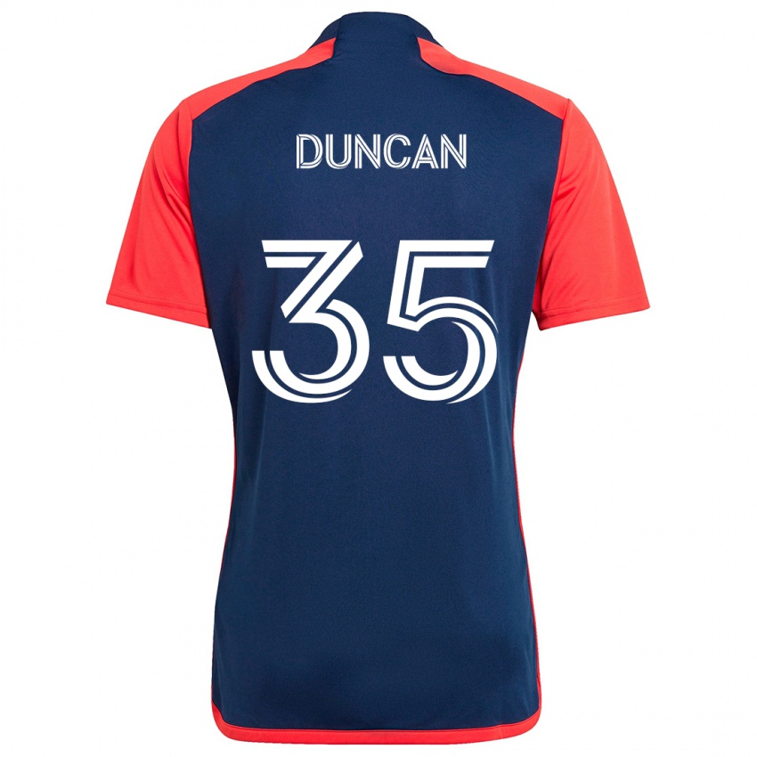 Hombre Camiseta Nakye Greenidge-Duncan #35 Azul Rojo 1ª Equipación 2024/25 La Camisa Chile