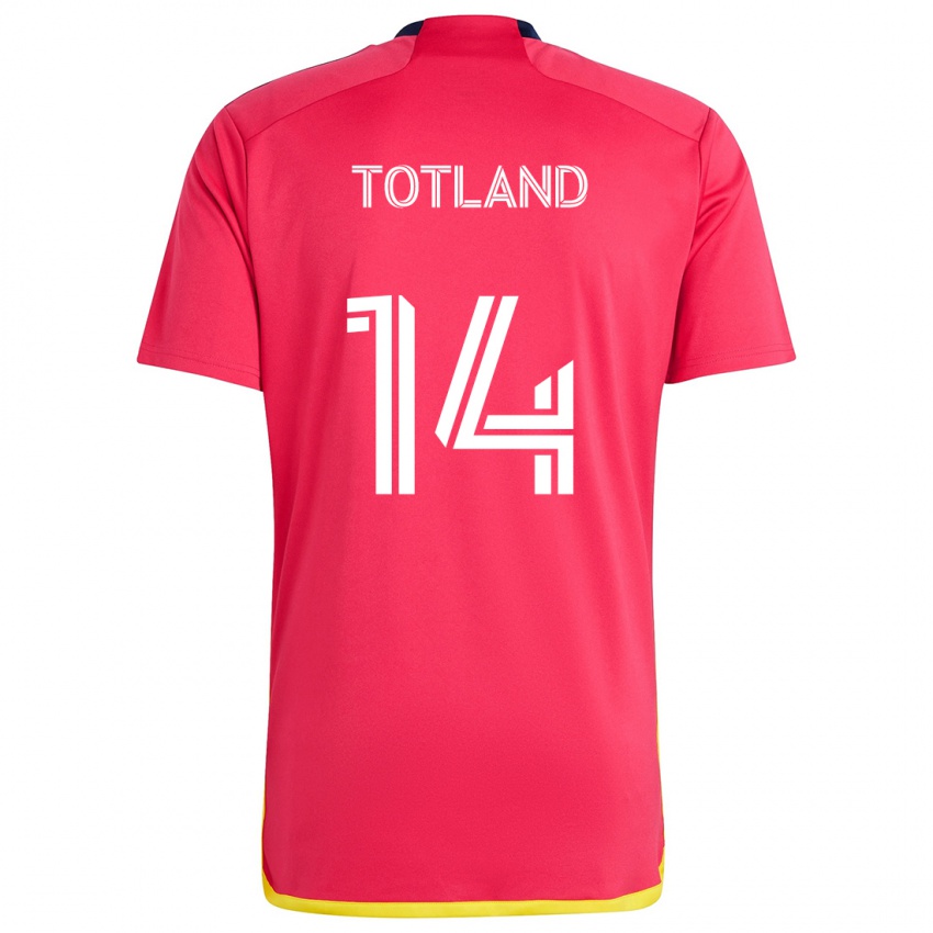 Hombre Camiseta Tomas Totland #14 Rojo Azul 1ª Equipación 2024/25 La Camisa Chile