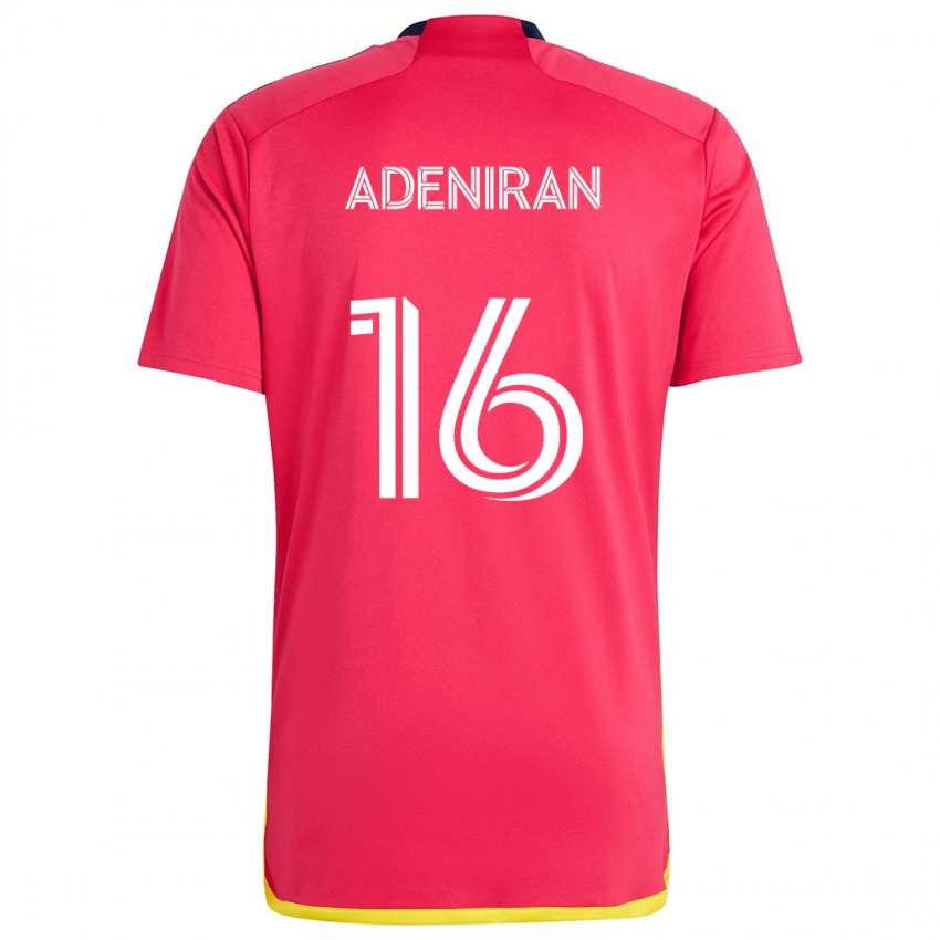 Hombre Camiseta Samuel Adeniran #16 Rojo Azul 1ª Equipación 2024/25 La Camisa Chile