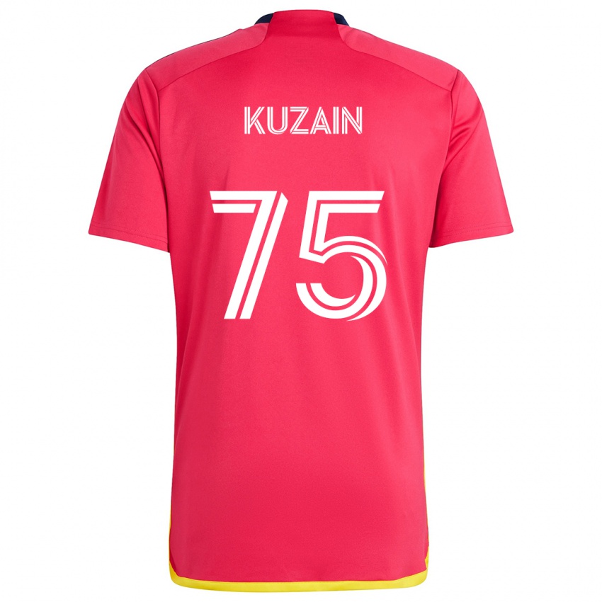 Hombre Camiseta Wan Kuzain #75 Rojo Azul 1ª Equipación 2024/25 La Camisa Chile