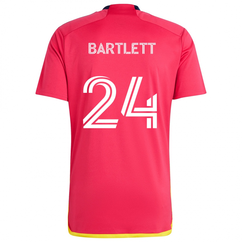 Hombre Camiseta Lucas Bartlett #24 Rojo Azul 1ª Equipación 2024/25 La Camisa Chile