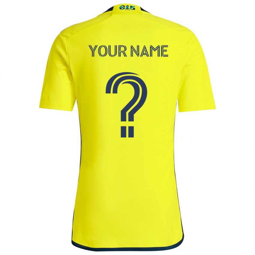 Hombre Camiseta Ihren Namen #0 Amarillo Azul 1ª Equipación 2024/25 La Camisa Chile