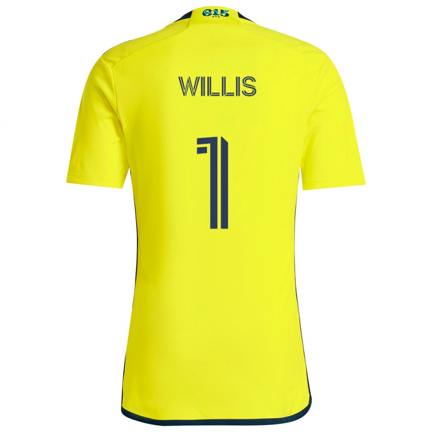 Hombre Camiseta Joe Willis #1 Amarillo Azul 1ª Equipación 2024/25 La Camisa Chile