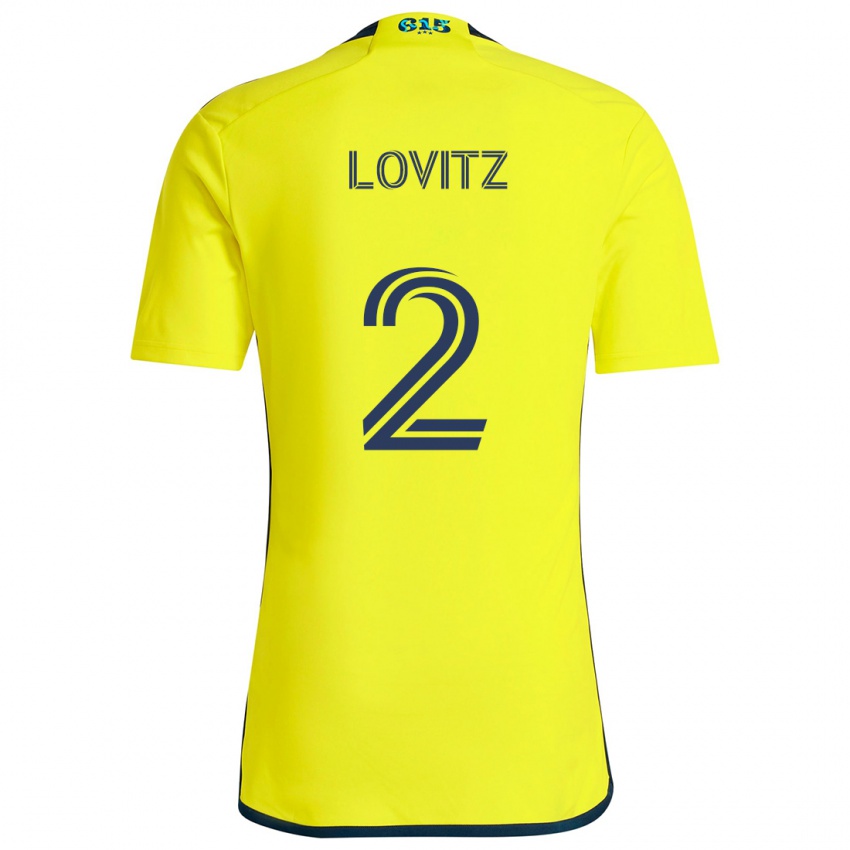 Hombre Camiseta Daniel Lovitz #2 Amarillo Azul 1ª Equipación 2024/25 La Camisa Chile