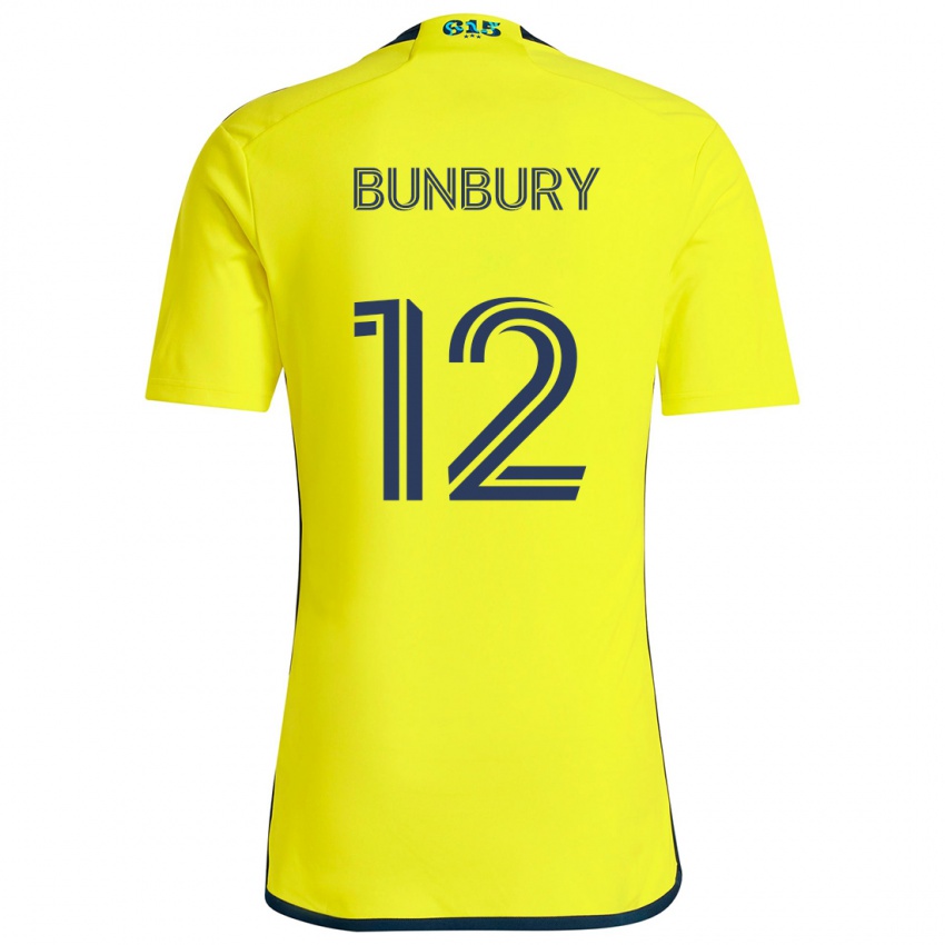 Hombre Camiseta Teal Bunbury #12 Amarillo Azul 1ª Equipación 2024/25 La Camisa Chile