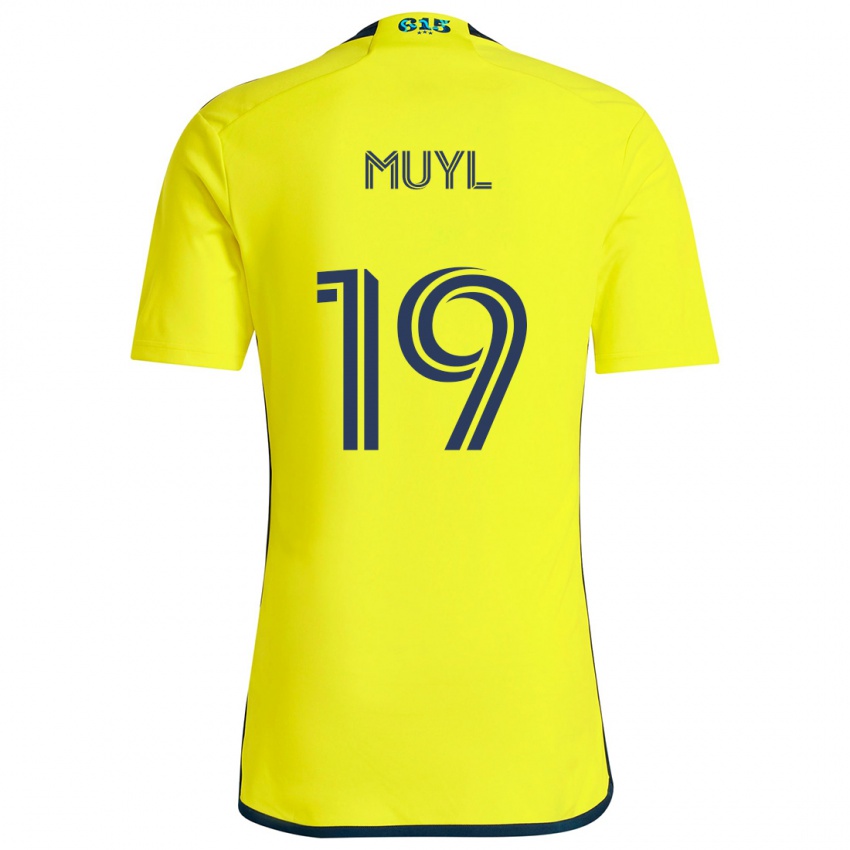 Hombre Camiseta Alex Muyl #19 Amarillo Azul 1ª Equipación 2024/25 La Camisa Chile