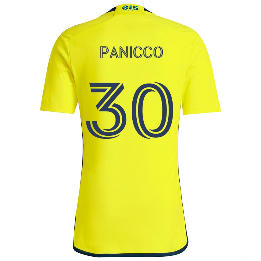 Hombre Camiseta Elliot Panicco #30 Amarillo Azul 1ª Equipación 2024/25 La Camisa Chile