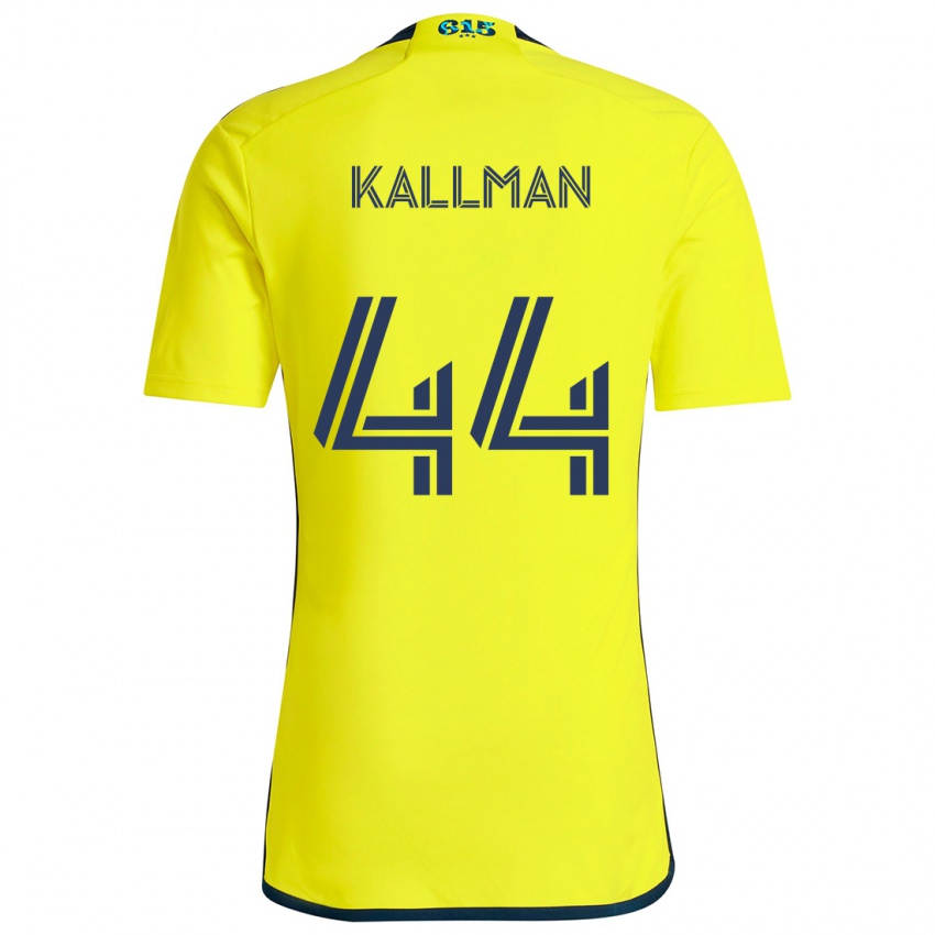 Hombre Camiseta Brent Kallman #44 Amarillo Azul 1ª Equipación 2024/25 La Camisa Chile