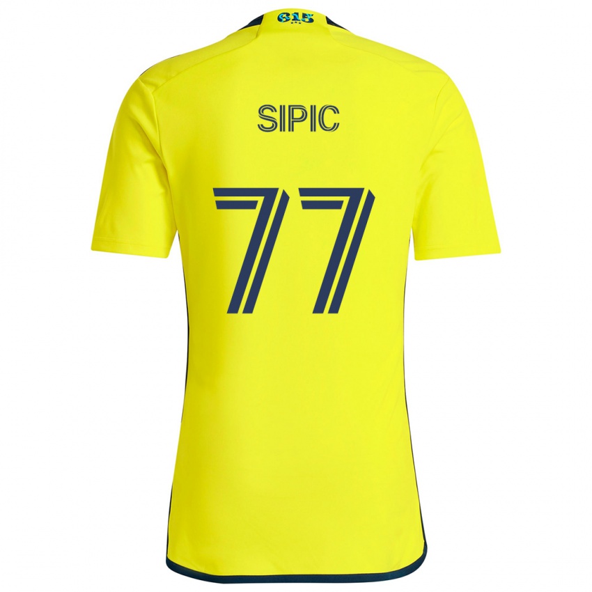 Hombre Camiseta Adem Sipić #77 Amarillo Azul 1ª Equipación 2024/25 La Camisa Chile